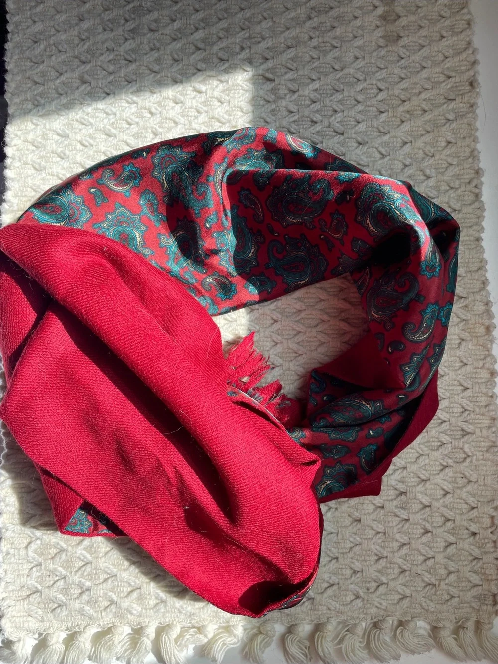 VTG SILK AND WOOL (CASHMERE?) SCARF